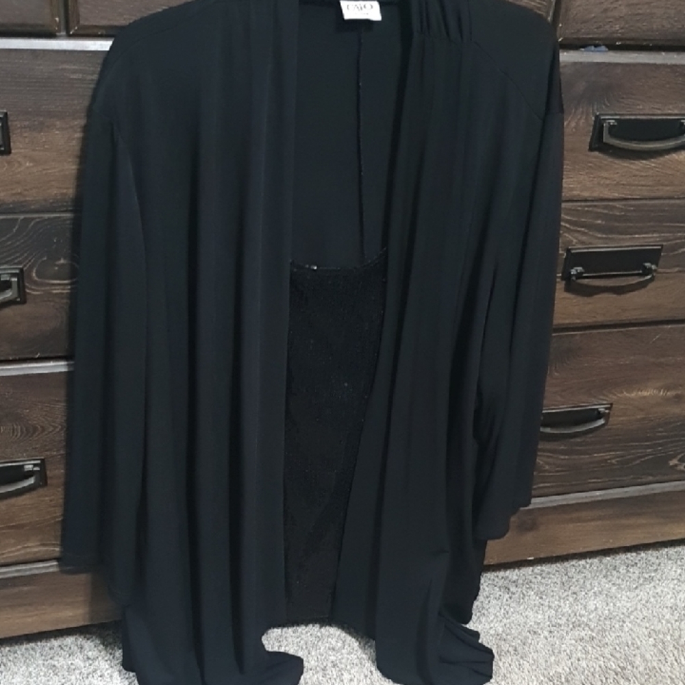 Cato Black Women's Sequined/silky & Dressy Cardigan